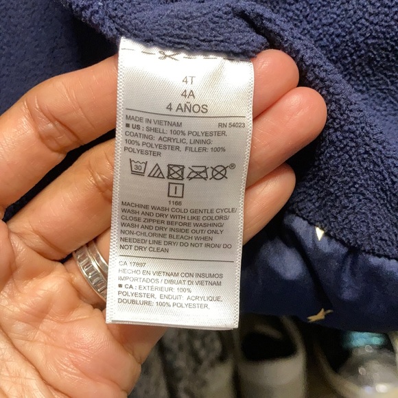 🌊Old Navy Toddler Girls Blue/Gold Stars Puffer🌊 - Picture 5 of 6